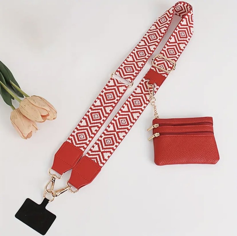 Red Crossbody Phone Strap