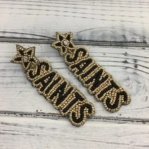 Black Gold Beaded Star Earrings