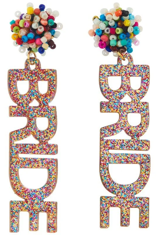 Bride Multi Color Glitter Earrings