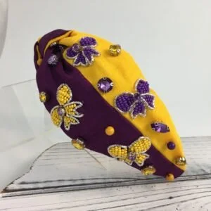 Purple Gold Bow Headband