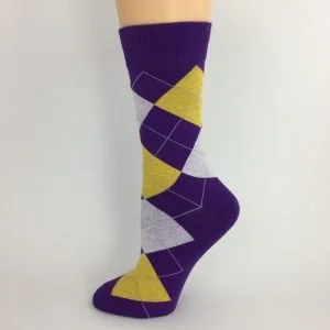 Purple Gold Argyle Socks
