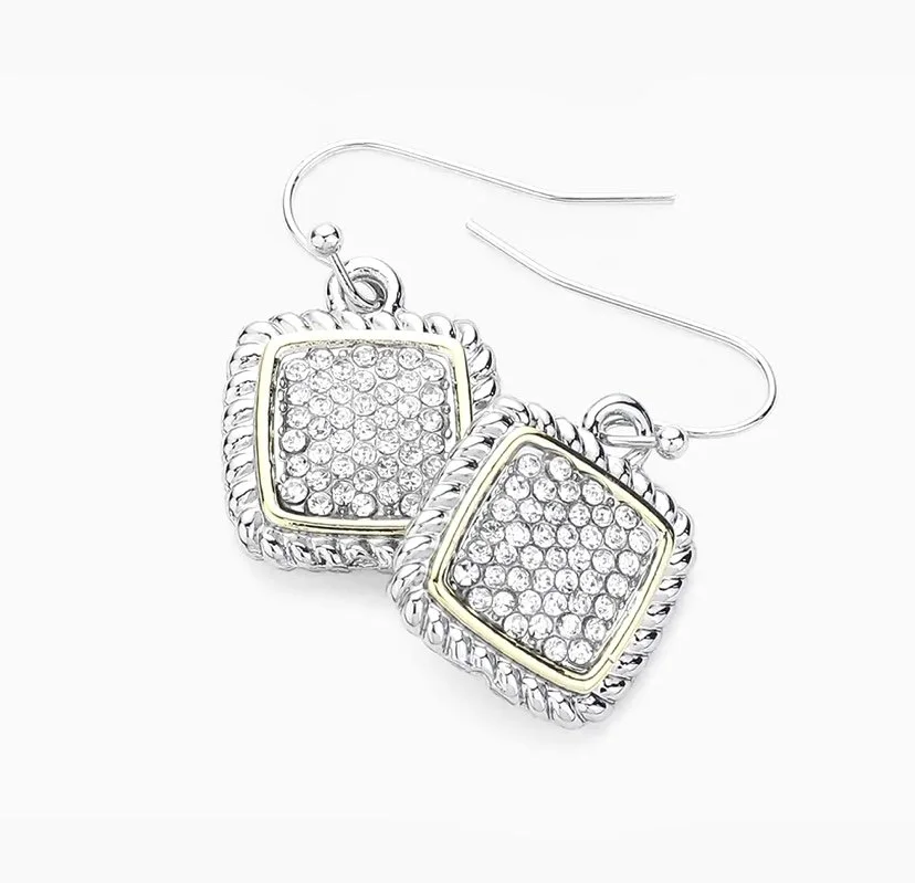 Crystal Square Earrings