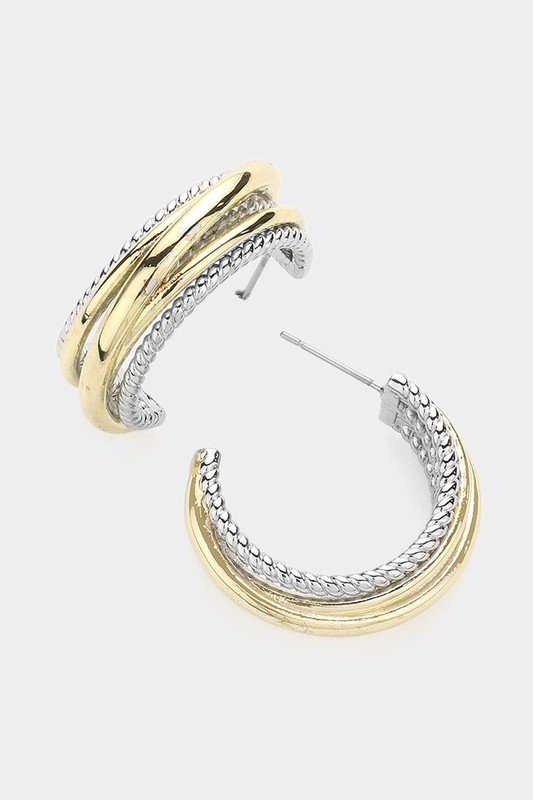 Two Tone Hoop Earrings