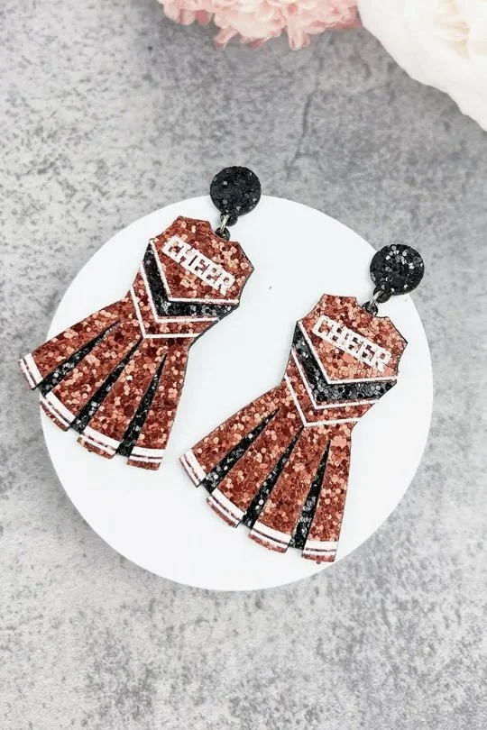 Red Black Cheer Earrings