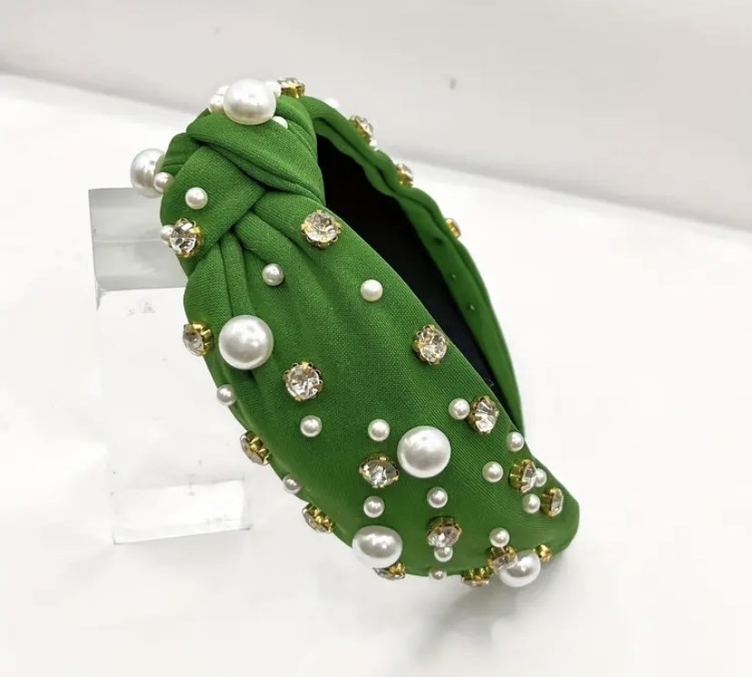 Green Rhinestone Headband