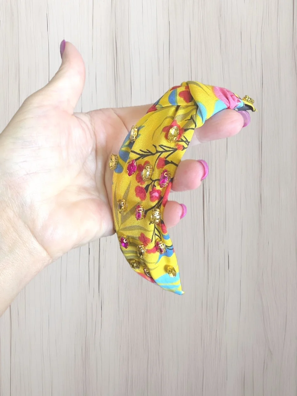 Yellow Floral Crystal Headband