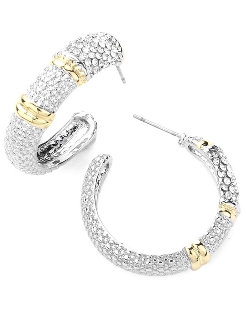 Pave Hoop Earrings
