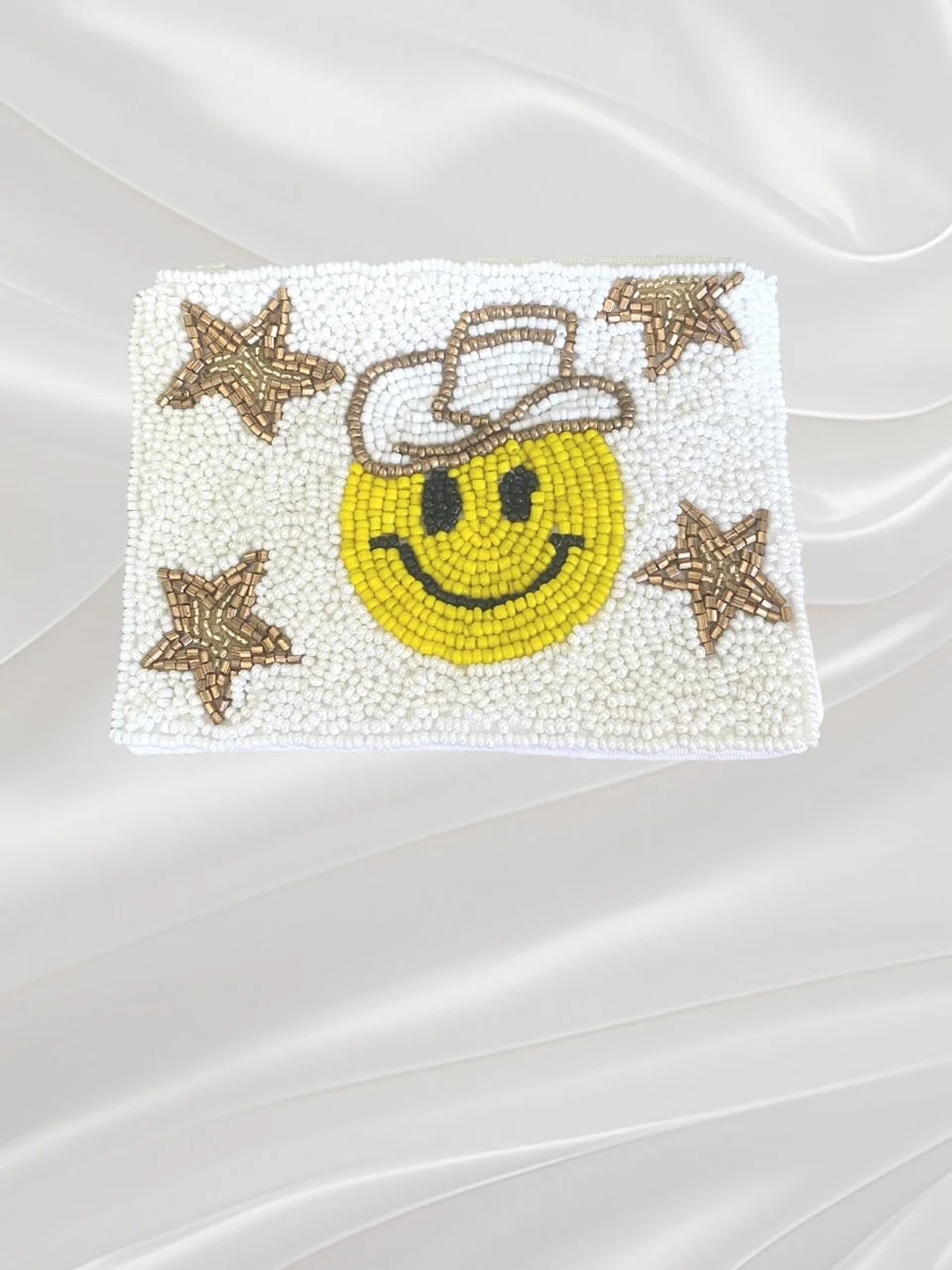 White Smiley Face Coin Purse
