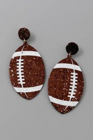 Glitter Football Earrings
