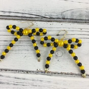 Black Gold Bow Earrings