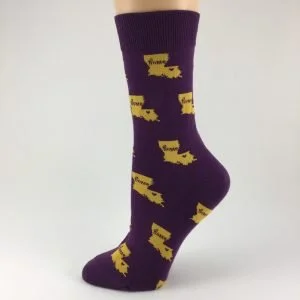 Purple Louisiana Home Socks