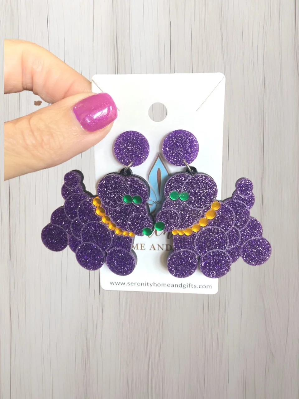 Whimsical Glitter Dog Earrings