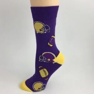 Purple Gold Football Socks