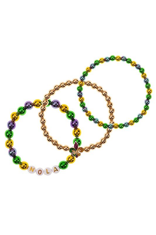 Mardi Gras Festival Bracelet Set