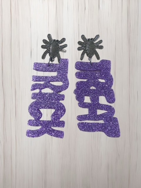 Purple Trick or Treat Earrings