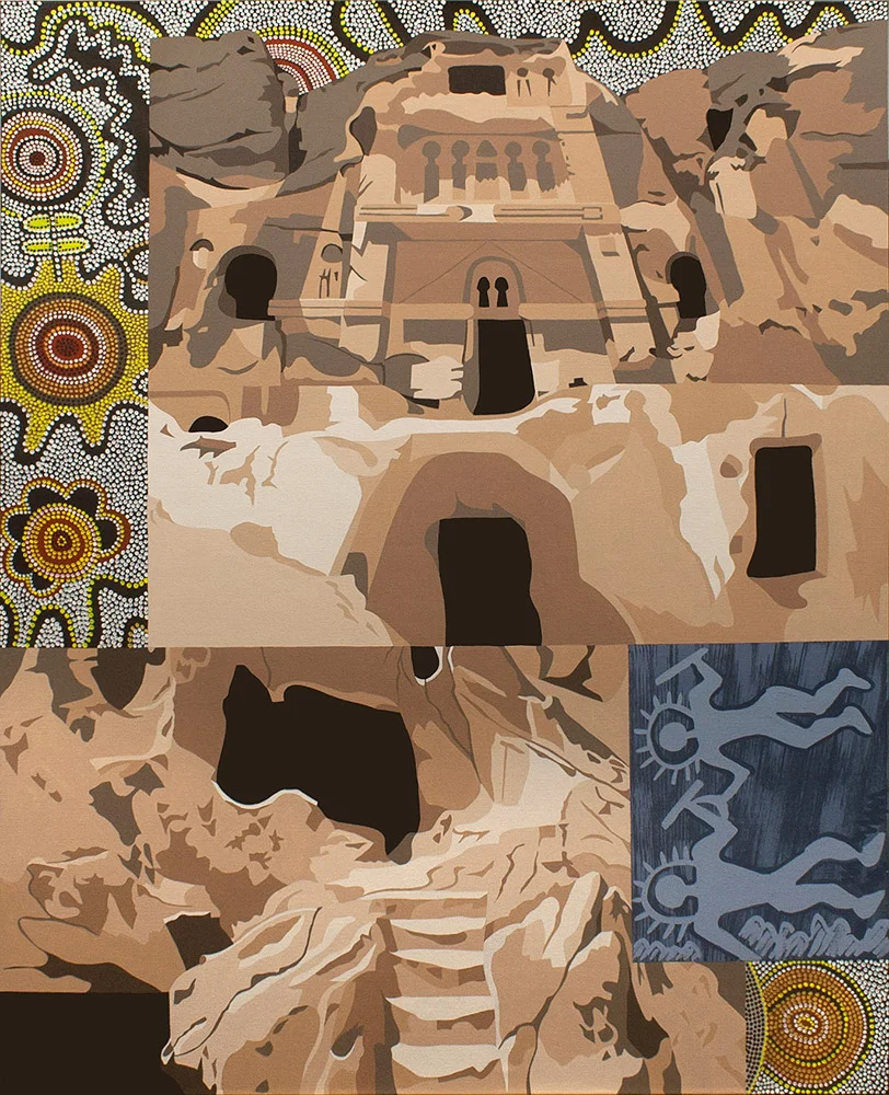Visitors to the Temple, acrylic on canvas, 60" x 48", 2013