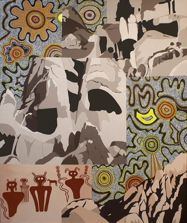 Contemplating the Caves, acrylic on canvas, 72" x 60", 2013