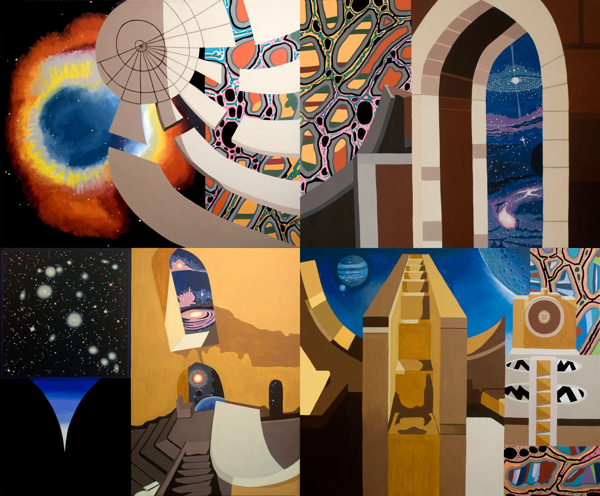 Astronomical Monuments, acrylic on canvas, 72" x 88", 2012