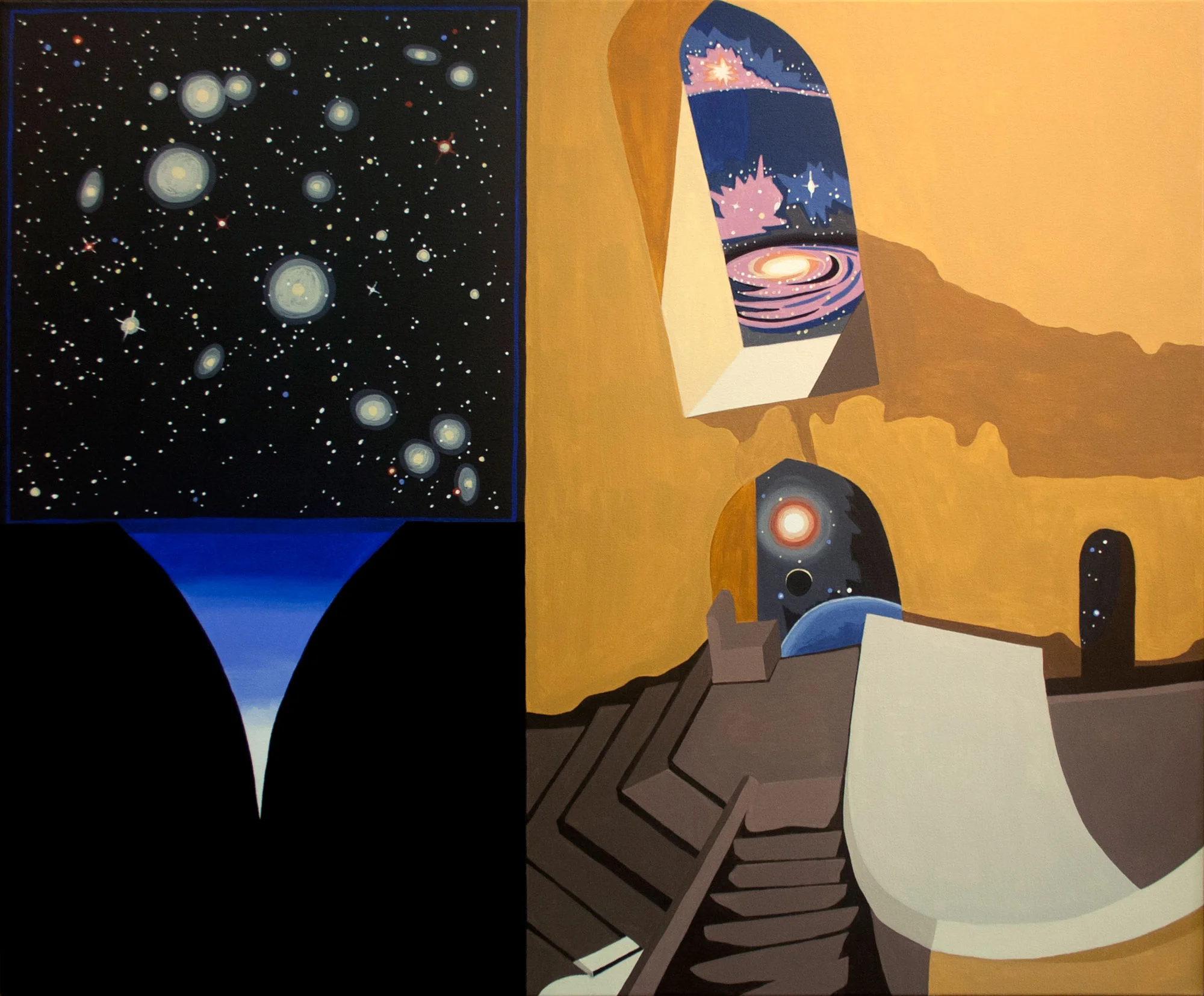 Sightings through Windows, acrylic on canvas, 36" x 44", 2012