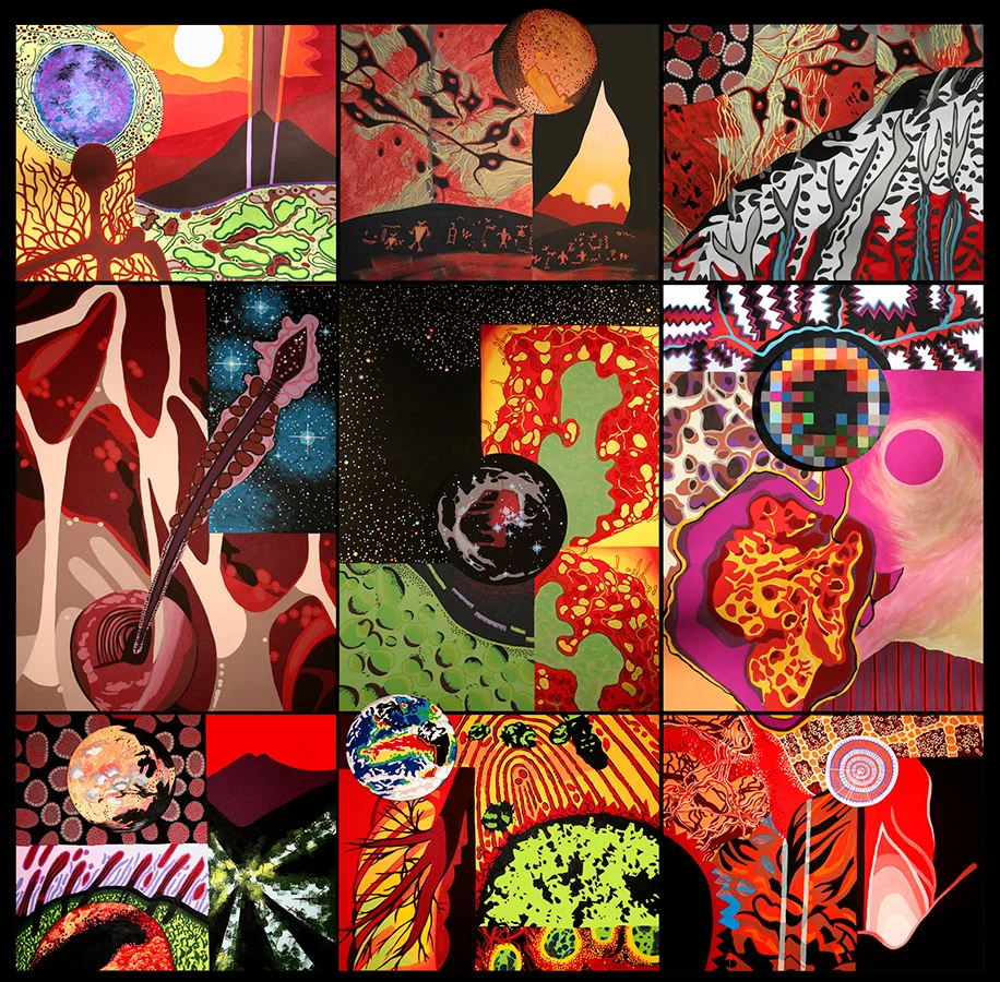 Cosmic Quilt, acrylic on canvas, 88" x 90", 2007