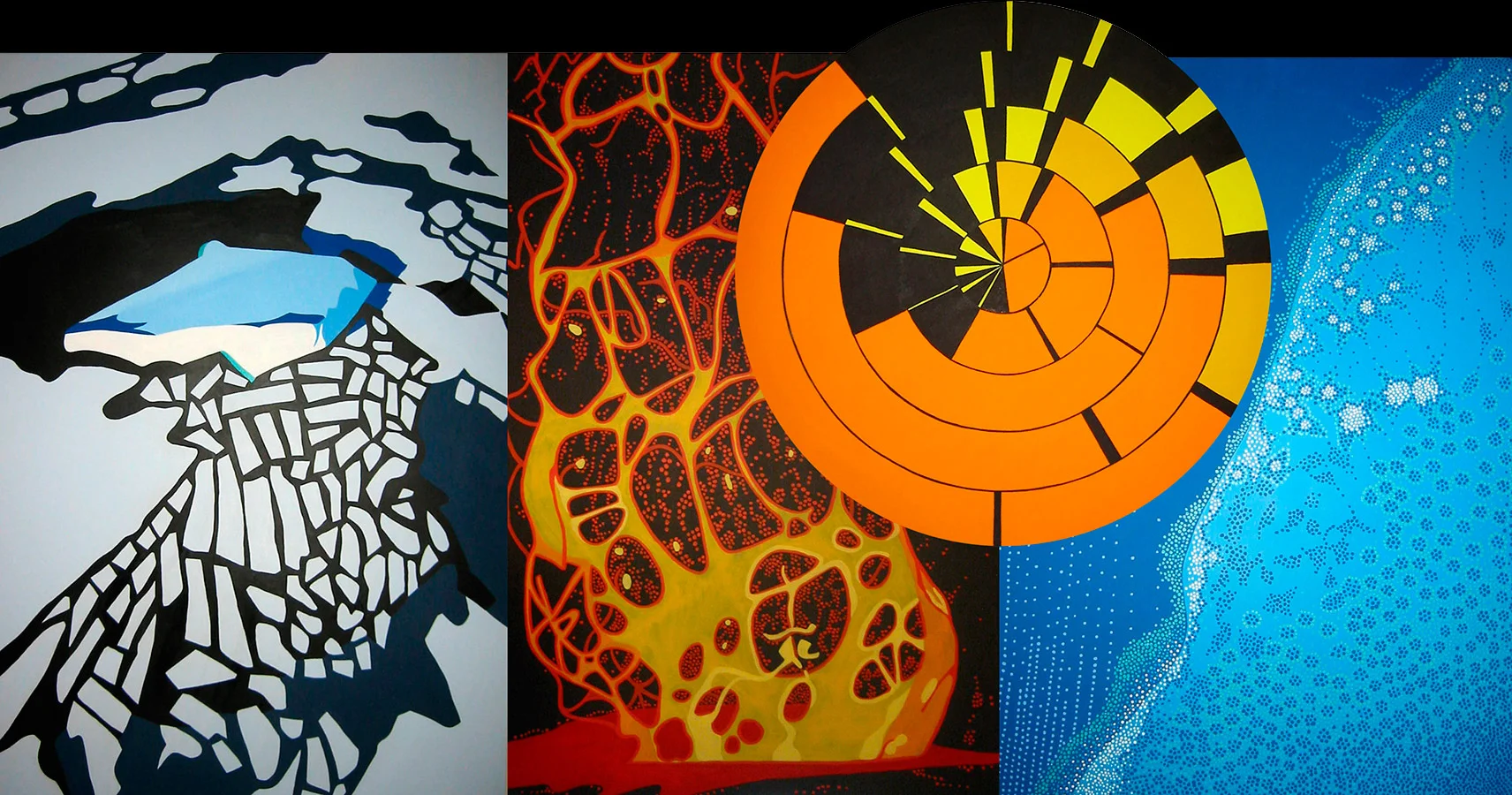 Fire and Ice, acrylic on canvas, 76" x 144", 2006