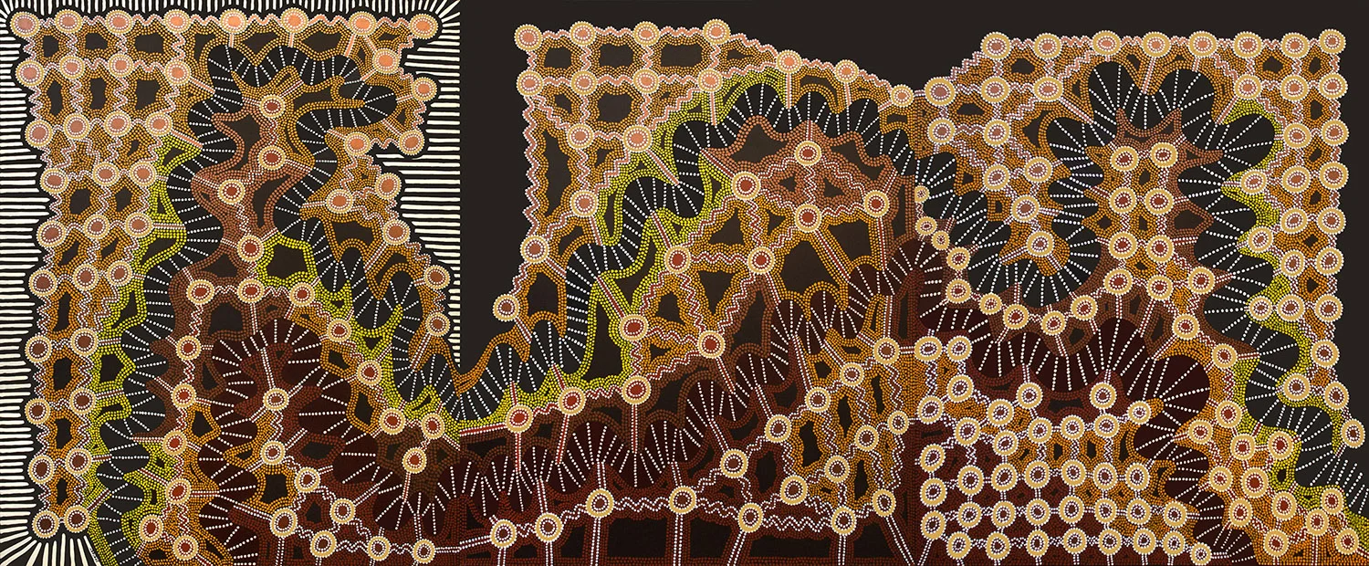 Equilibrium, acrylic on canvas, 60" x 144", 2002