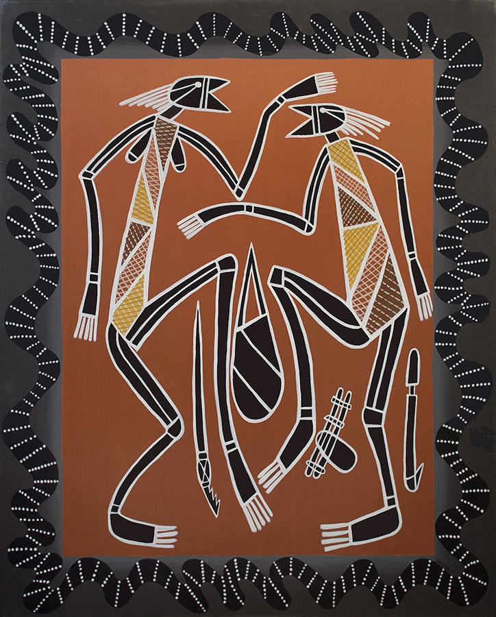 Man and Woman Hunting, acrylic on canvas, 60" x 48", 1999