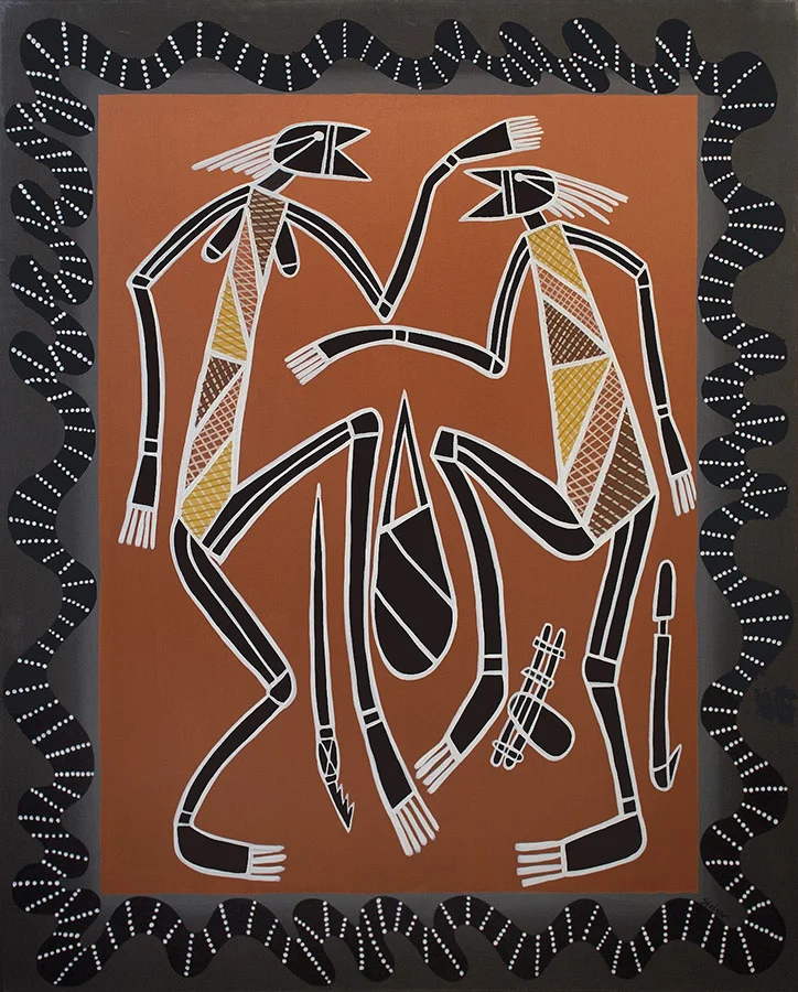 Man and Woman Hunting, acrylic on canvas, 60" x 48", 1999