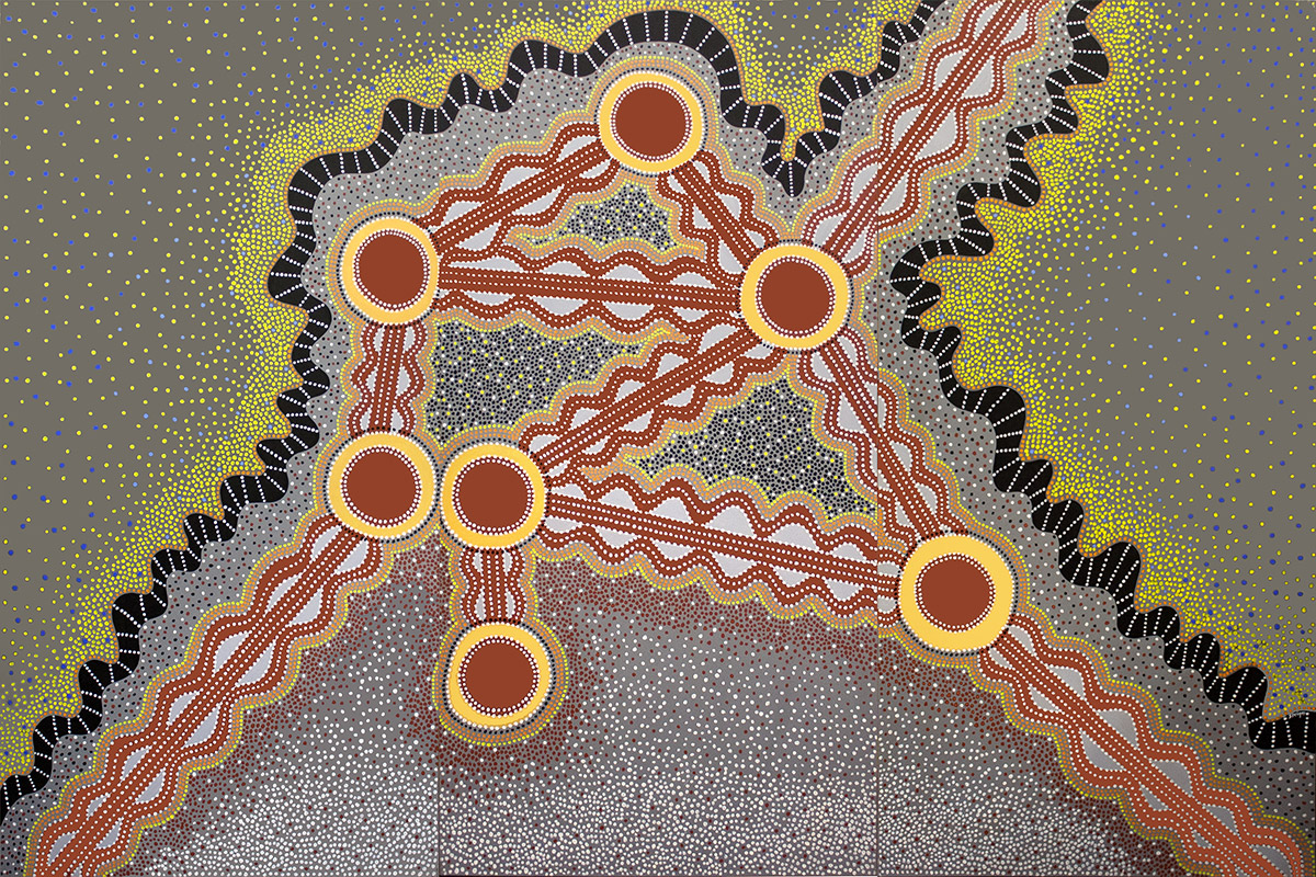The Chi Energy of the Seven Chakras, acrylic on canvas, 72" x 108", 2000