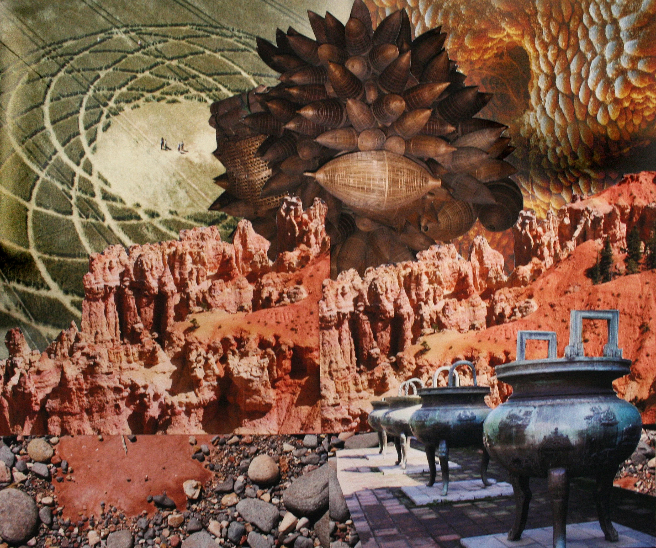 Collision, collage on paper, 16" x 20", 2009