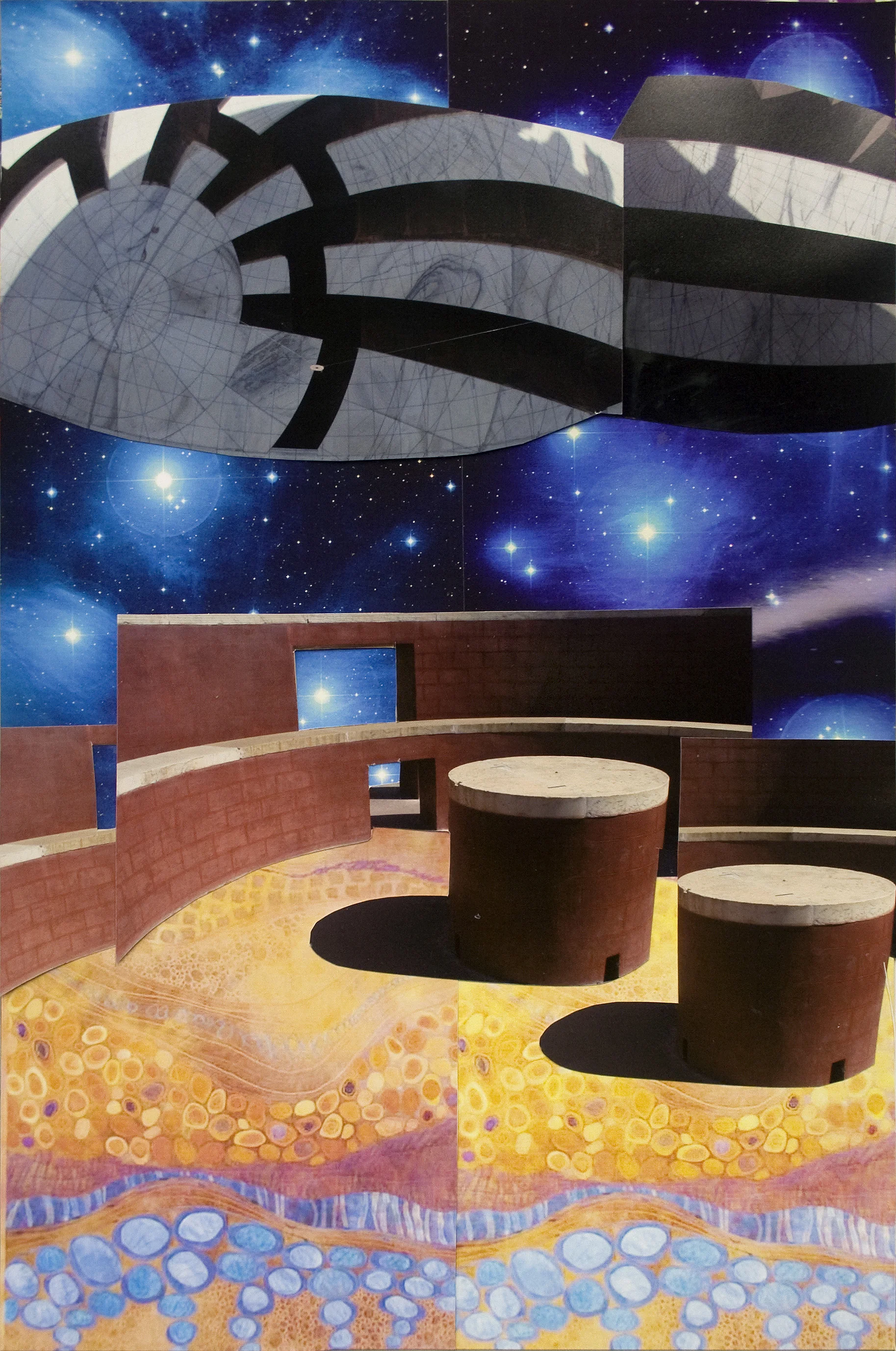 Measuring the Stars, collage on paper, 24" x 16", 2011