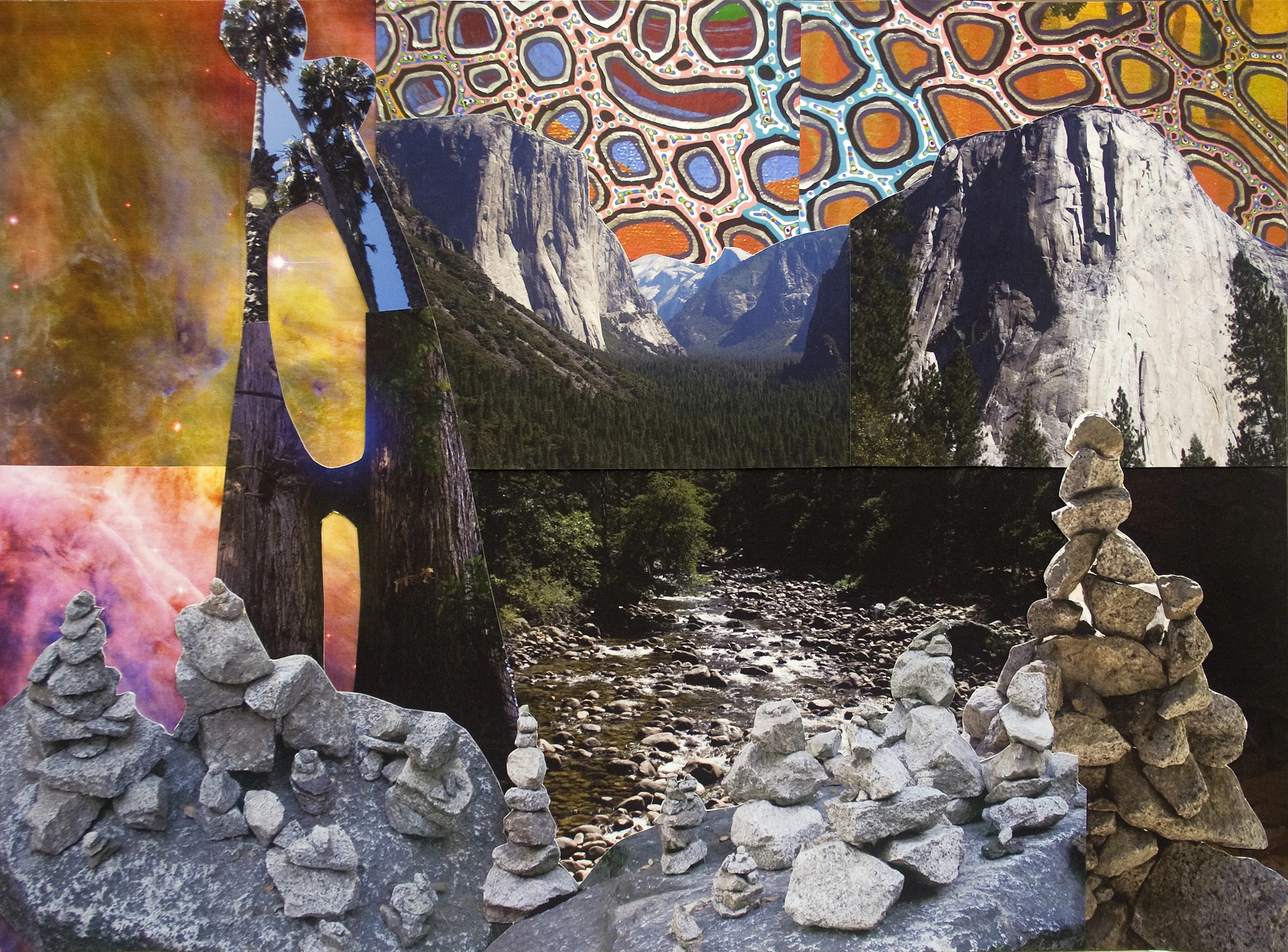 Psychedelic Wilderness, collage on paper, 17.5" x 24", 2011