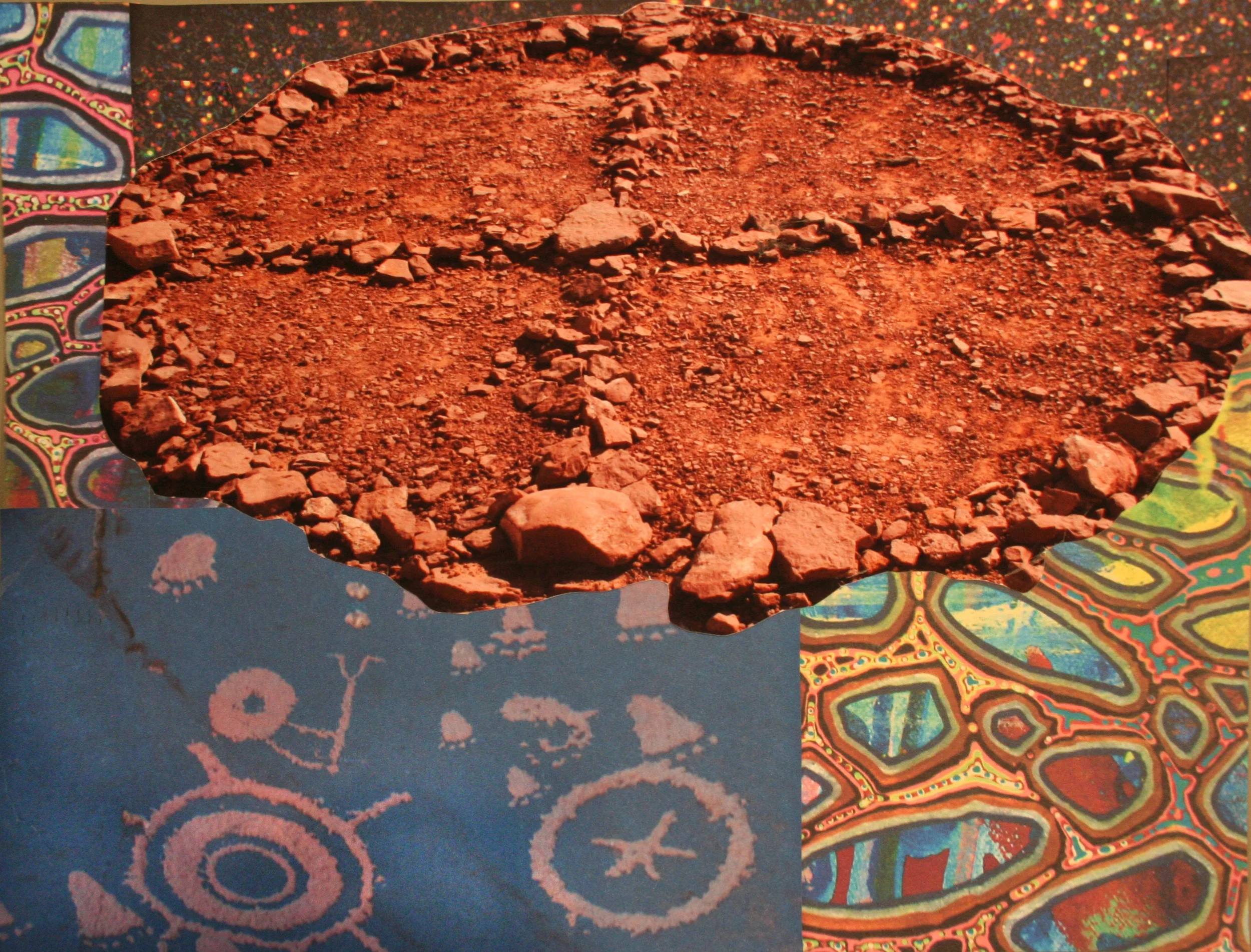 Sacred Circle, collage on paper, 9" x 12", 2010