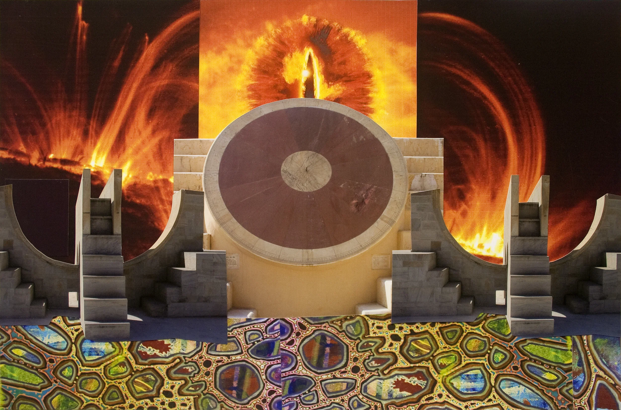 Time Portal, collage on paper, 15" x 23.5", 2011