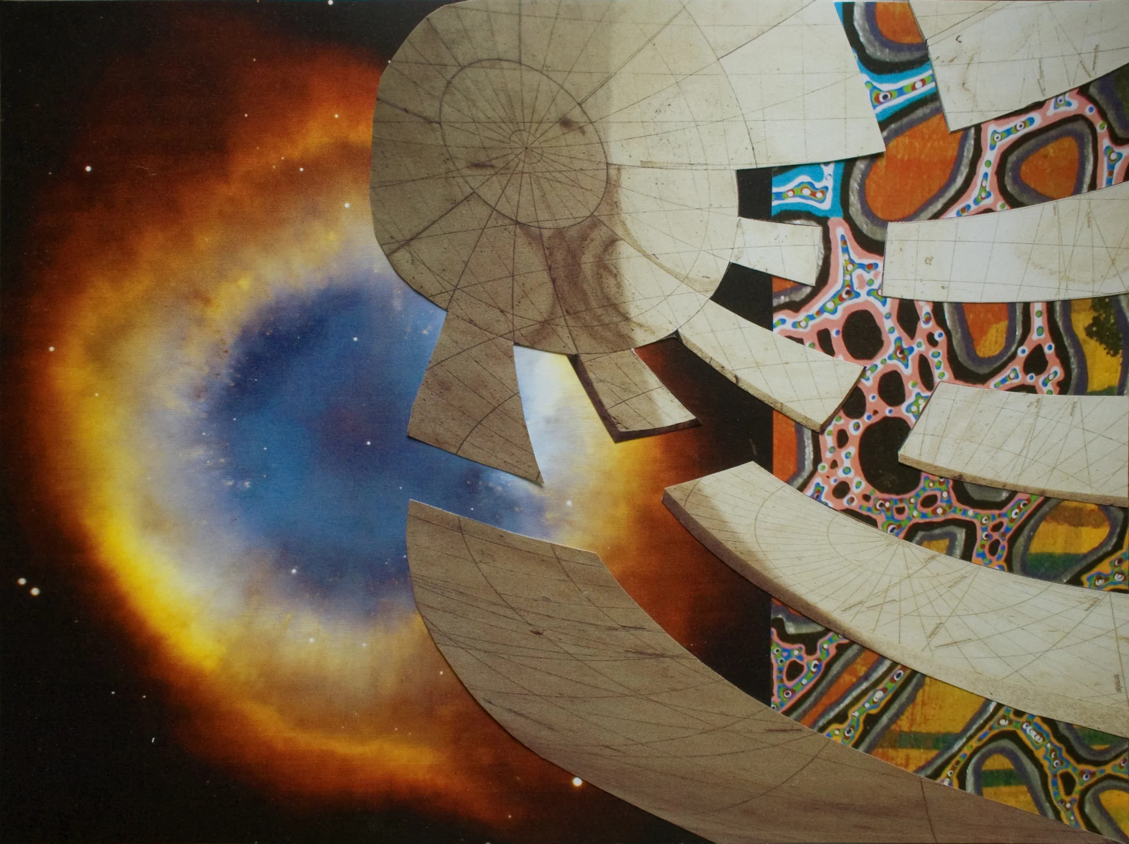 Swirling Yantra, collage on paper, 9" x 12", 2011