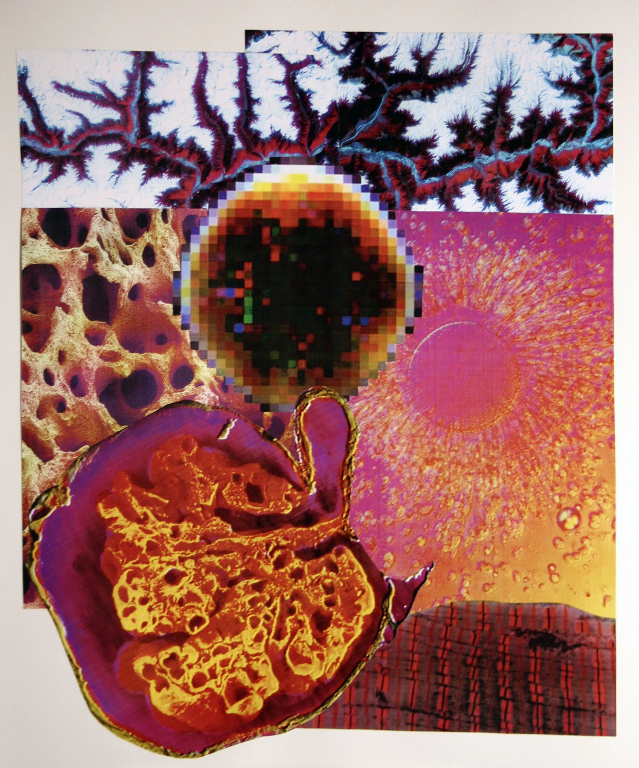 Magnetic Radiation, collage on paper, 14" x 17", 2006
