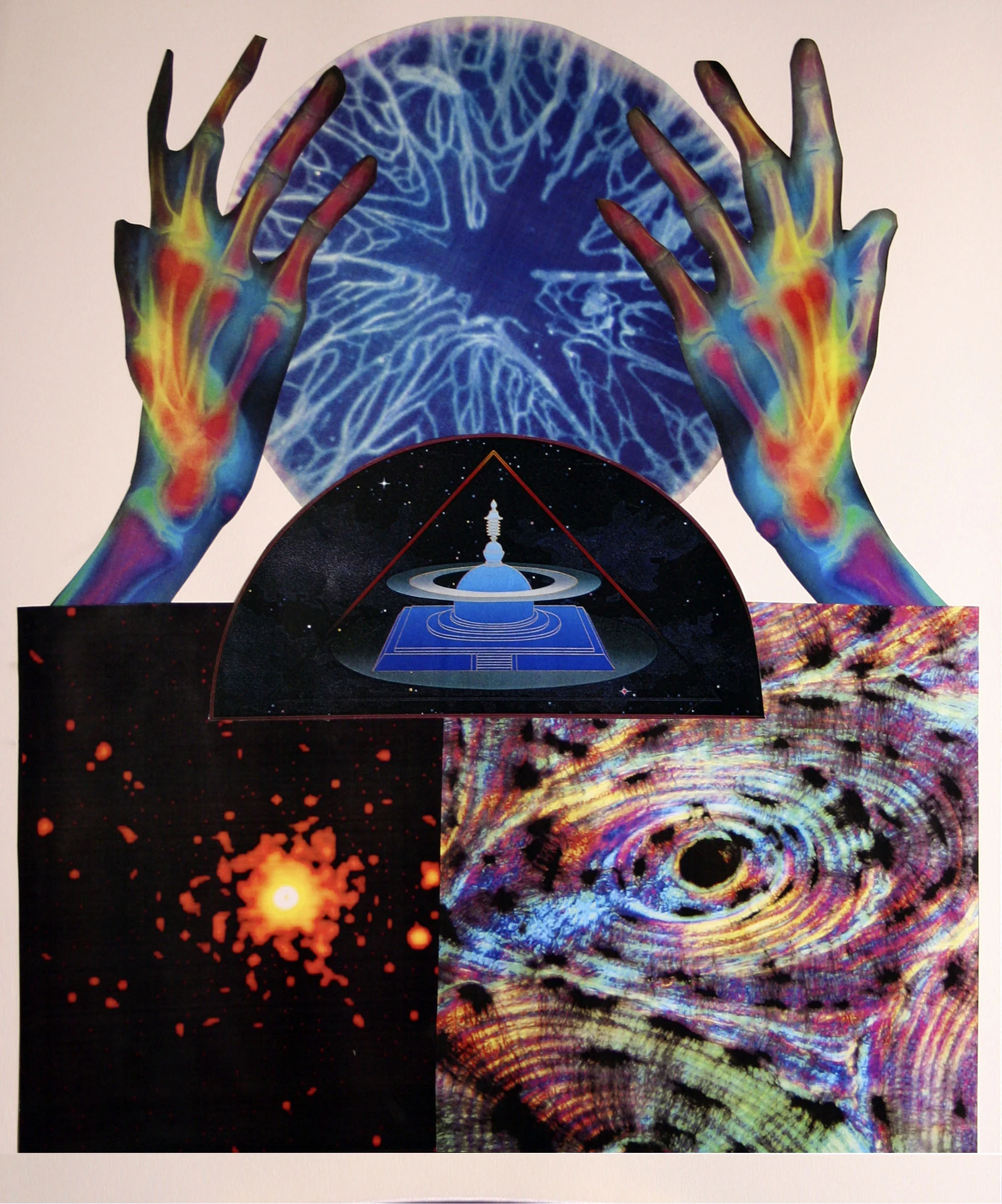 Cosmic Consciousness, collage on paper, 14" x 17", 2006