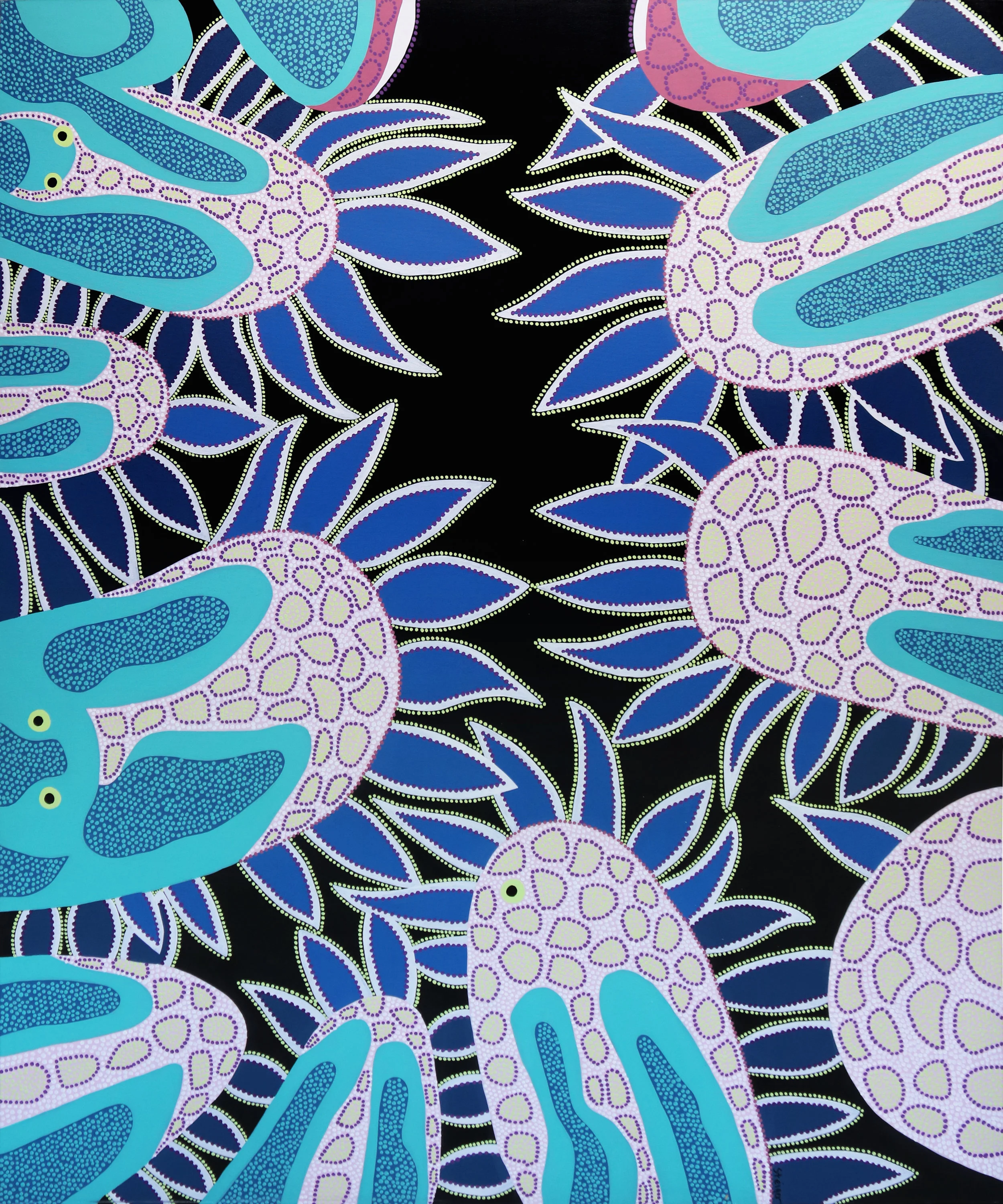 Microscopic Creatures, acrylic on canvas, 72" x 60", 2004