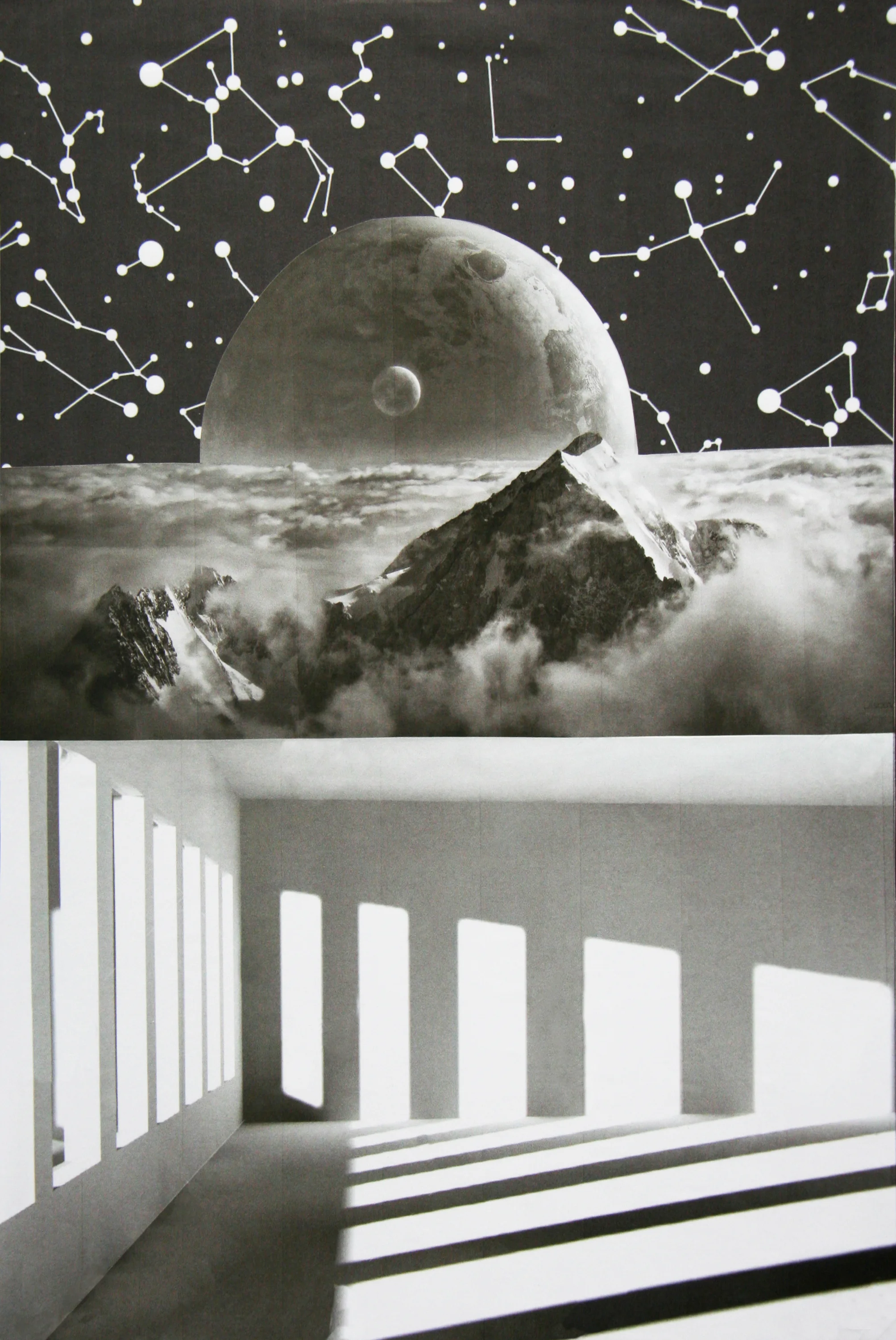 Room with a View, collage on paper, 10” x 14.5,” 2016
