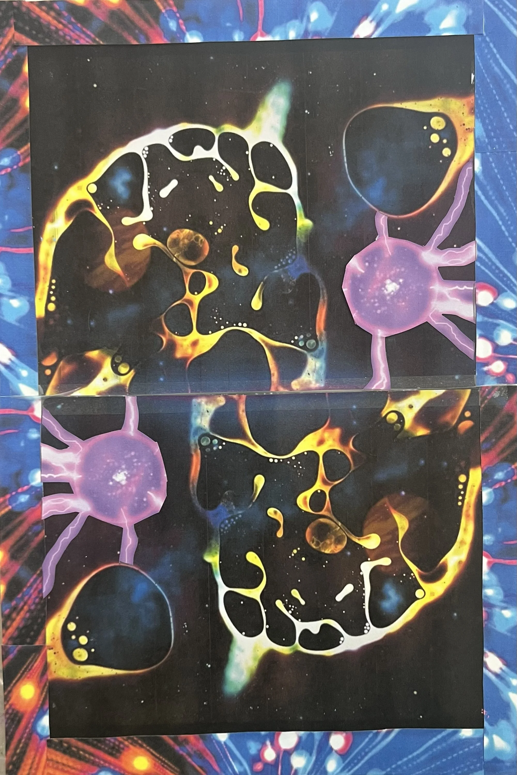 Amoebic Aliens, 2025. acrylic on canvas. 72 x 60 in.