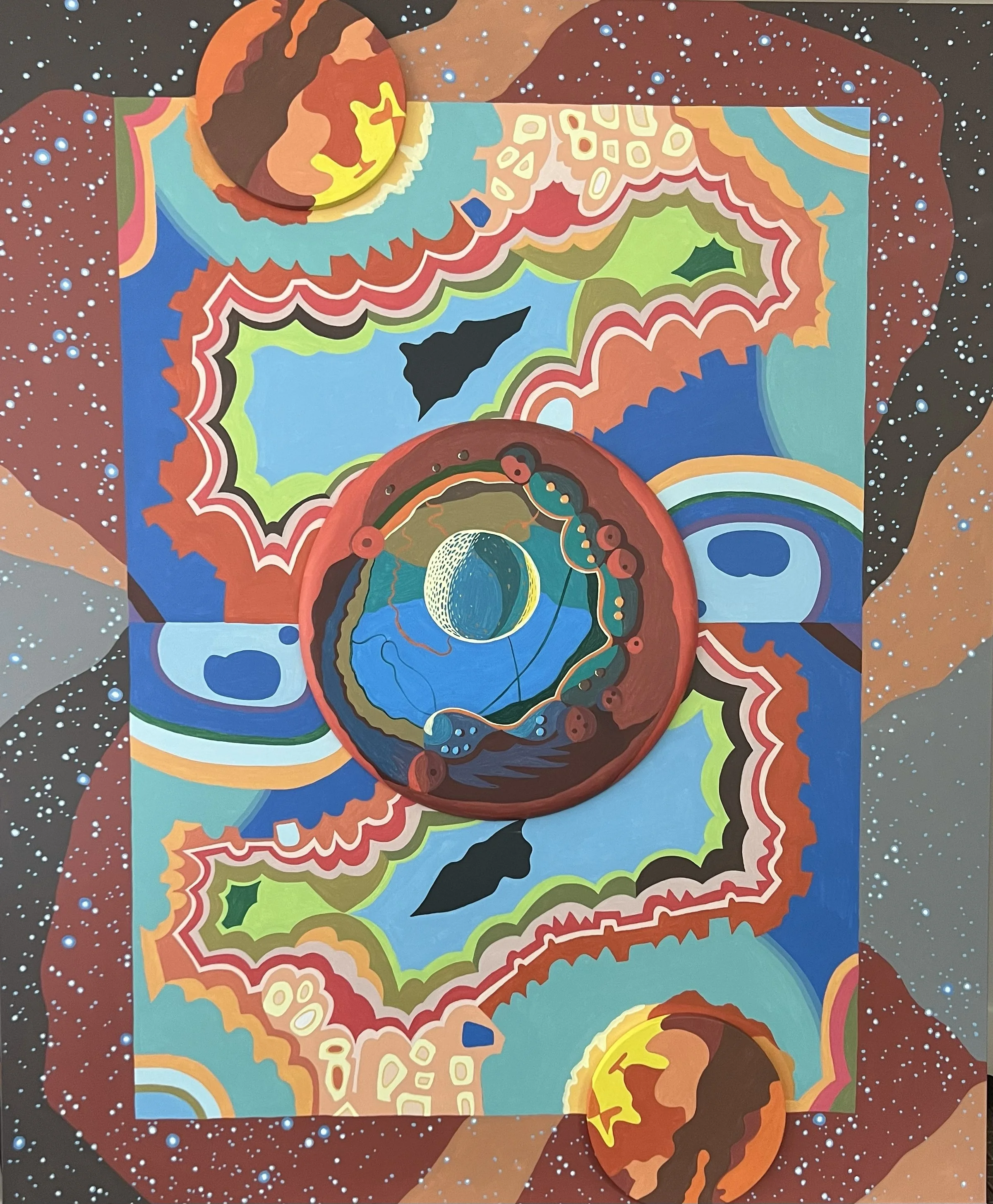Micro Planet, 2025. acrylic on canvas. 72 x 60 in.