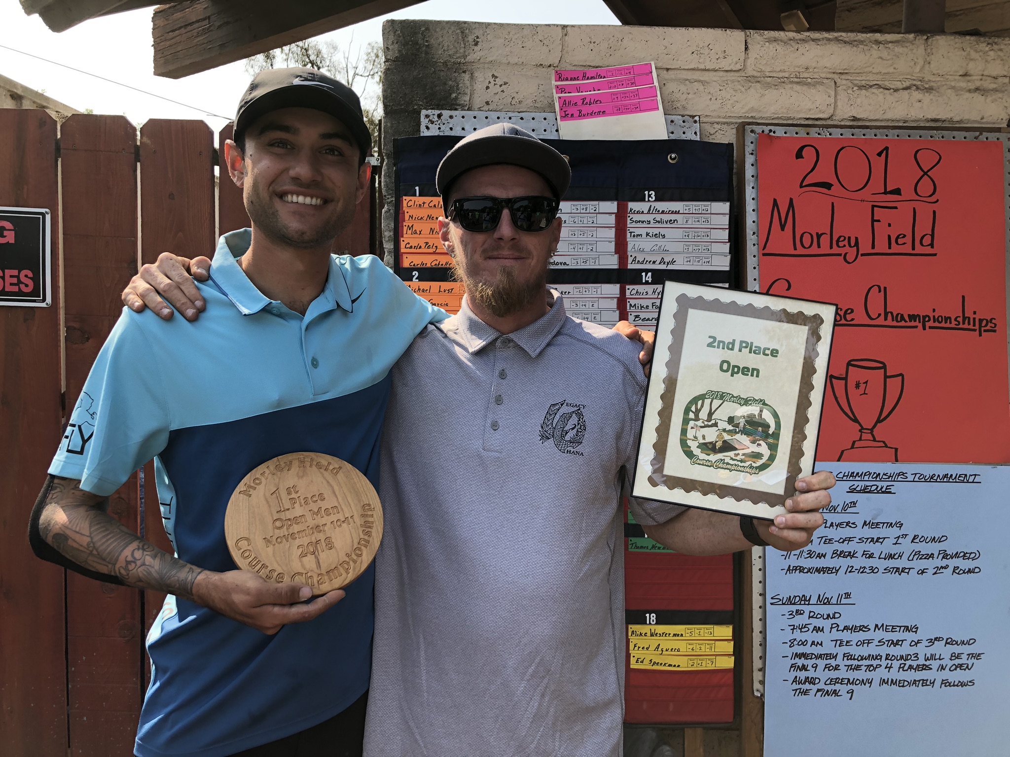 Clint Calvin (Course Champion) and Nick Newton (2nd Place Open)