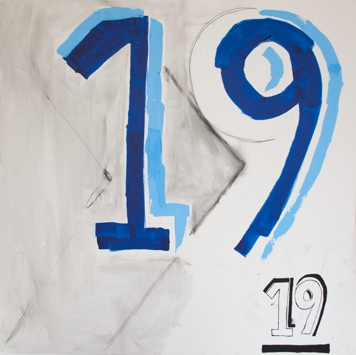 ONE NINE TEEN. Acrylic on Canvas. 2014. 48"x48"
