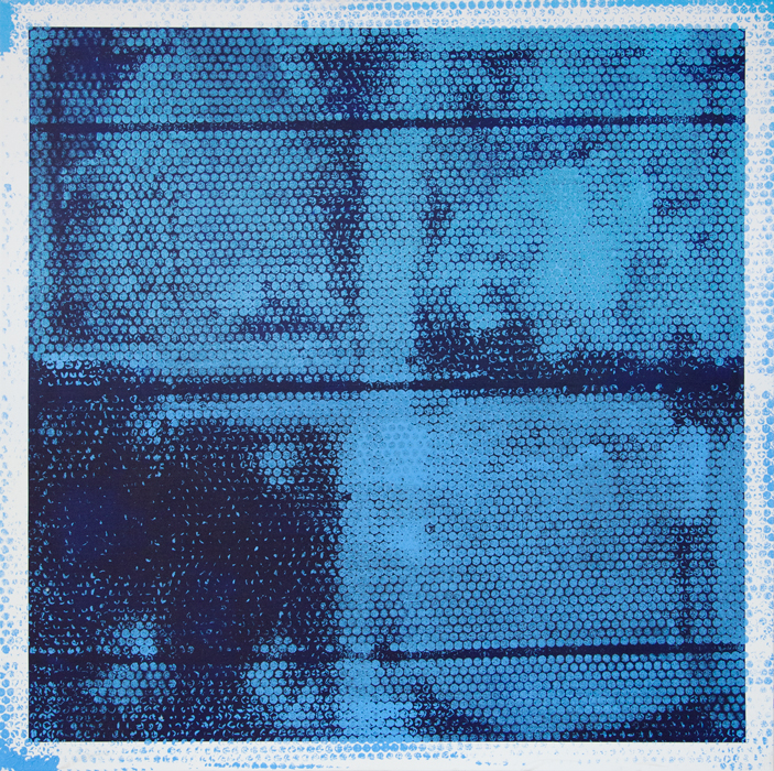BATHROOM IN THE BASEMENT LEFT. Acrylic on Canvas. 2015. 36" x 36". 