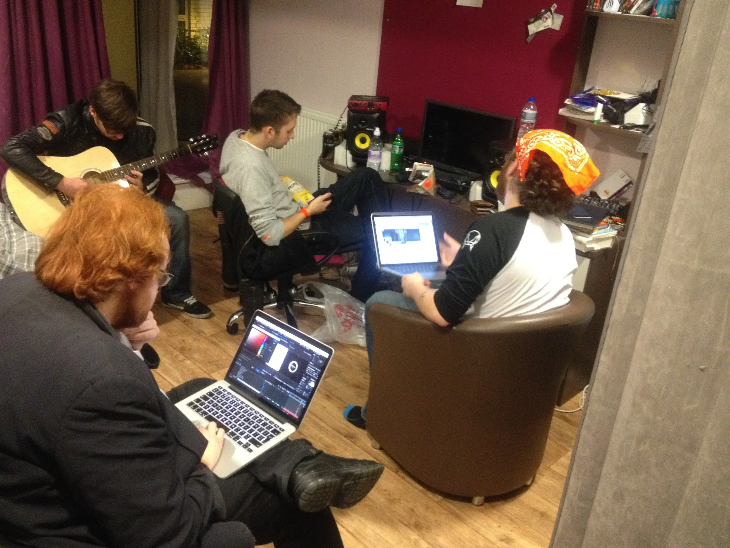 Most of the time, the team set up base in my small flat located on Kingsland Road UK. Here we are scrambling to get all the contracts from the artist signed as well as make a short intro video for promotion.