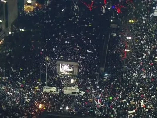 Westlake Plaza the night after the #MuslimBan
