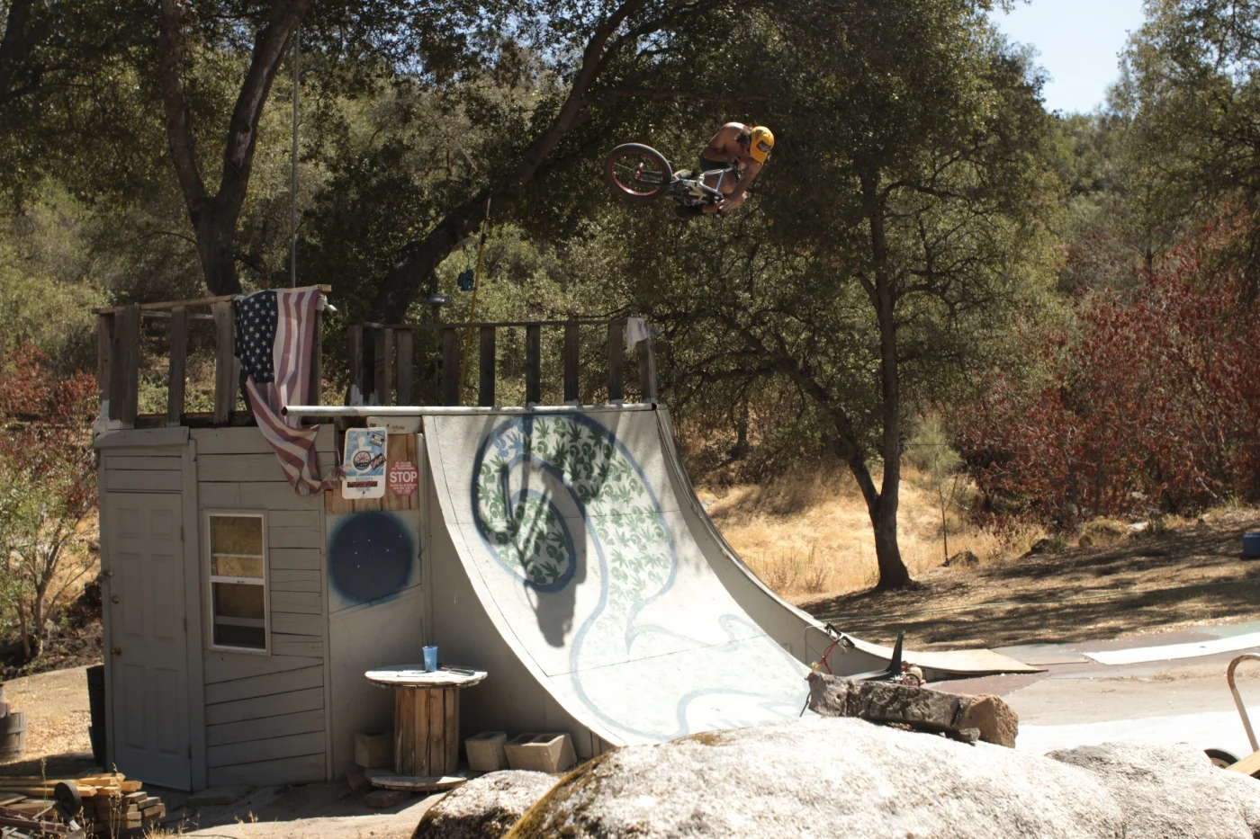 DirtyRaynch back yard table top up in the hills near yosemite ph: Jackson Allen