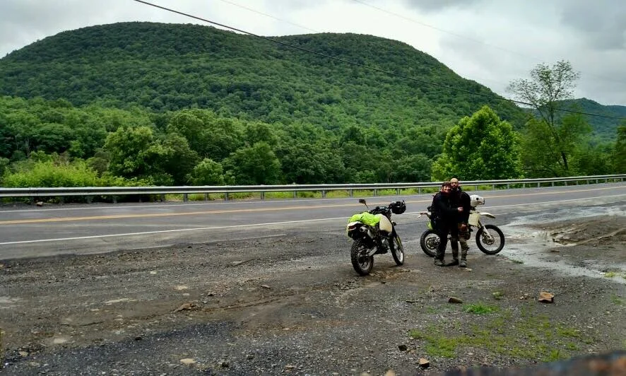 Adam & I riding through Pine Creek Gorge, The Grand Canyon of Pennsylvania.