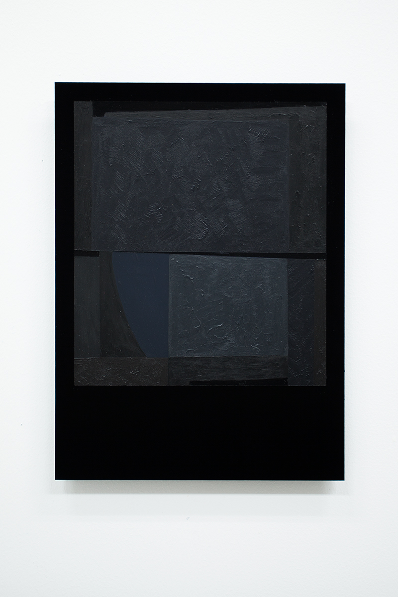   Black Letter #60 (to Lars Tiller)  Acrylic on black perspex, 29,7 x 21 cm, 2014 