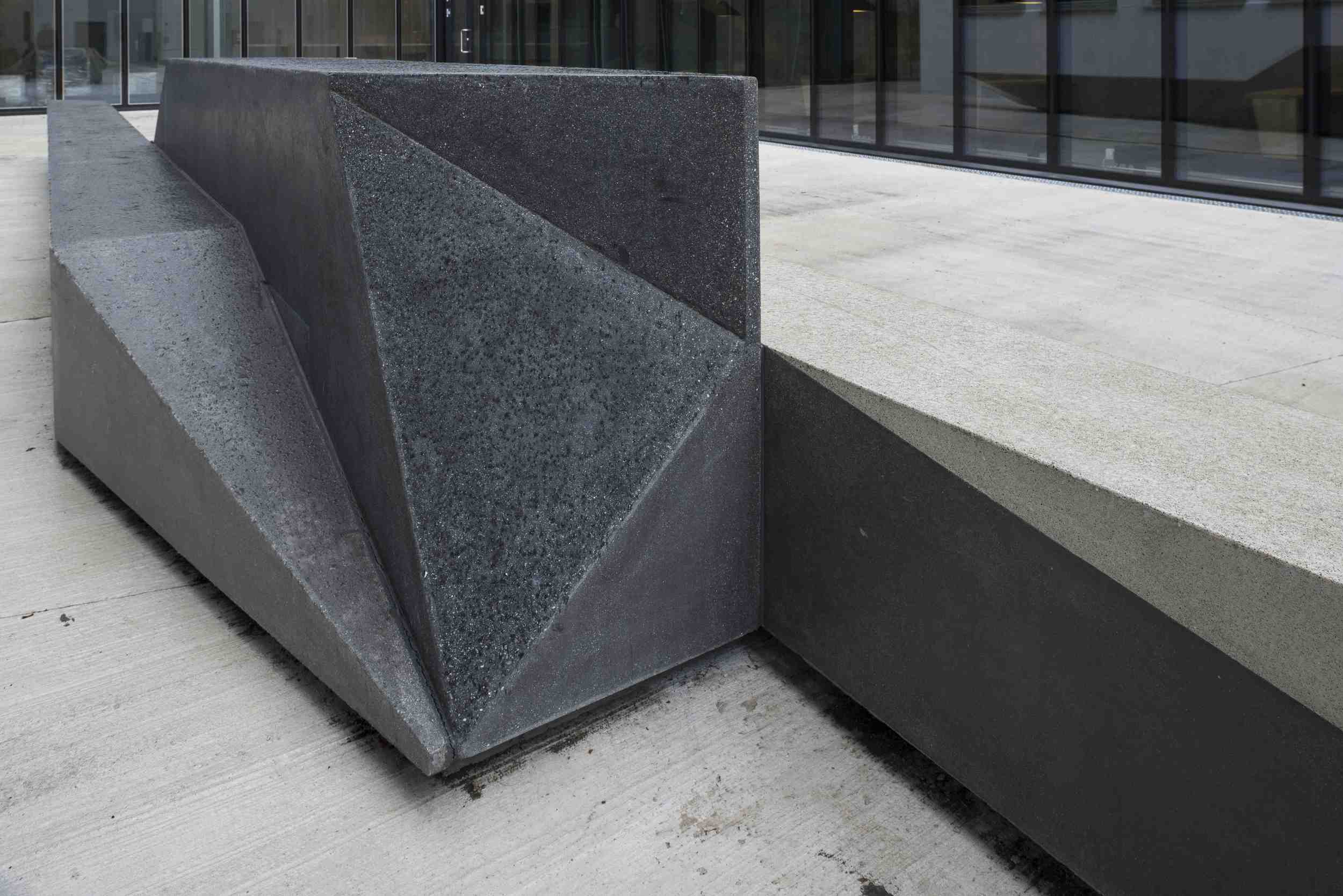   Unfolded Shape Drifter  Concrete sculpture with lights 